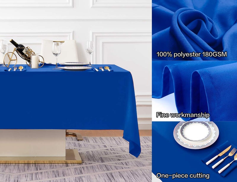 Surmente Blue Tablecloth 60 x 102-inch Rectangular Polyester Table Cloth for Weddings, Banquets, or Restaurants - Image 2